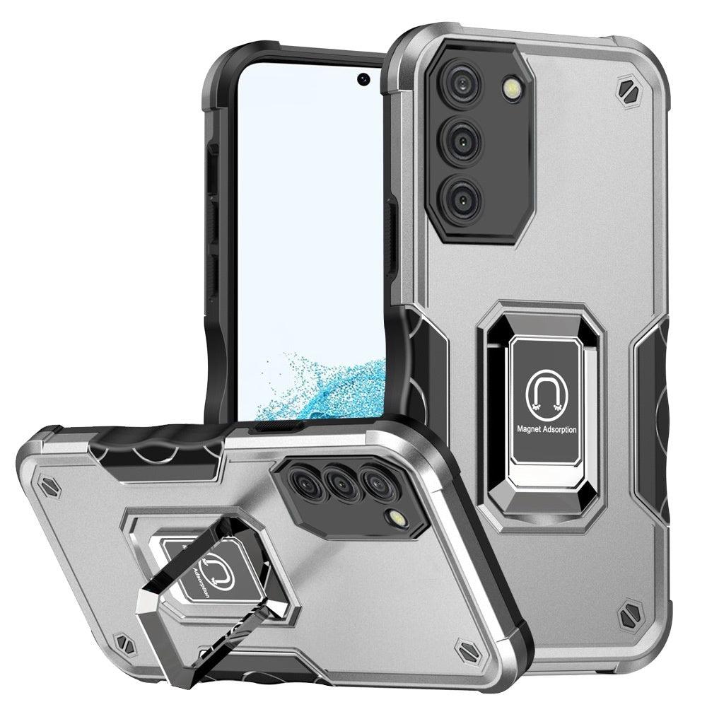 For Samsung Galaxy S22 /Plus Ultra Hybrid Cases with Magnetic Ring Holder Stand Kickstand Heavy Duty Rugged Drop Silicone Shockproof Phone Case Cover