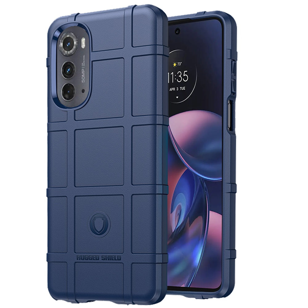 For Motorola Moto Edge (2022) Rugged Shield Hybrid TPU Thick Solid Rough Armor Tactical Matte Grip Silicone Texture Phone Case Cover