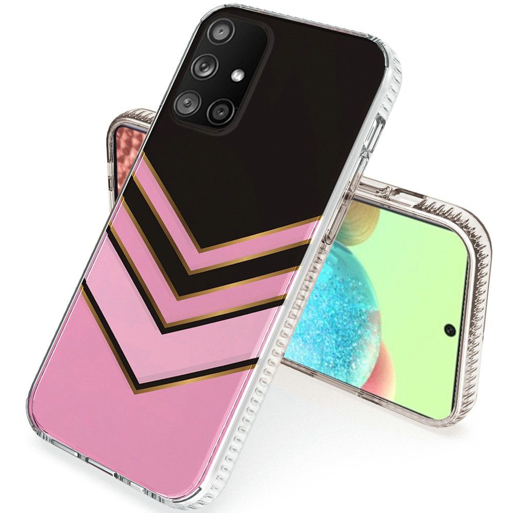 For Samsung Galaxy A71 5G Hybrid Design Graphic Fashion Colorful Sparkle Pattern Silicone Skin TPU Hard PC Armor Ultra Slim Phone Case Cover