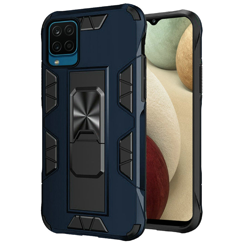 For Samsung Galaxy A12 5G Hybrid Magnetic Slide Ring Stand fit Car Mount Grip Holder Full Body Heavy Duty Rugged Military Grade Phone Case Cover