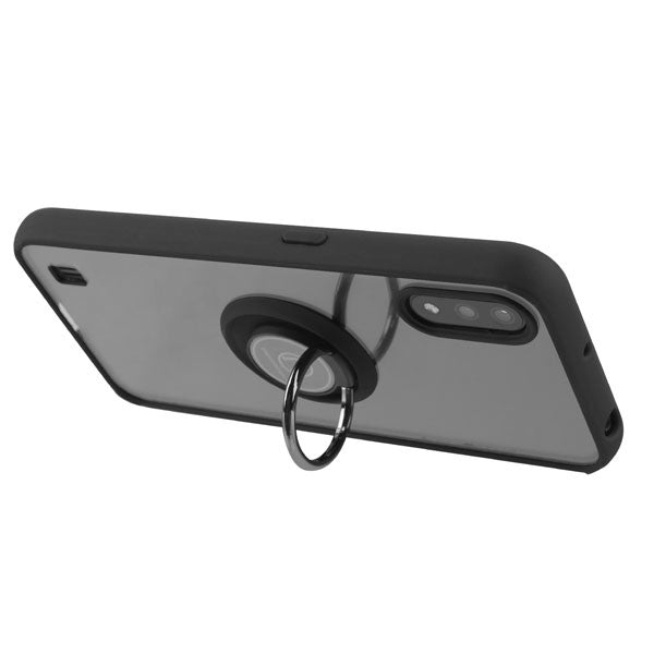 For Samsung Galaxy A03S Transparent Hybrid PC Magnetic Ring Stand (work with Car Mount) Detachable Frame Bumper Phone Case Cover