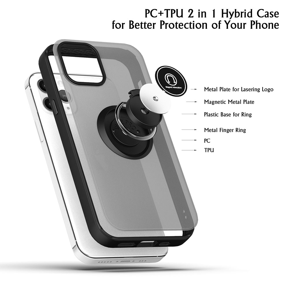 For Apple iPhone 13 /Pro Max Mini Hybrid Frosted Protector Magnetic Ring Holder Stand Kickstand Heavy Duty Rugged Bumper Phone Case Cover