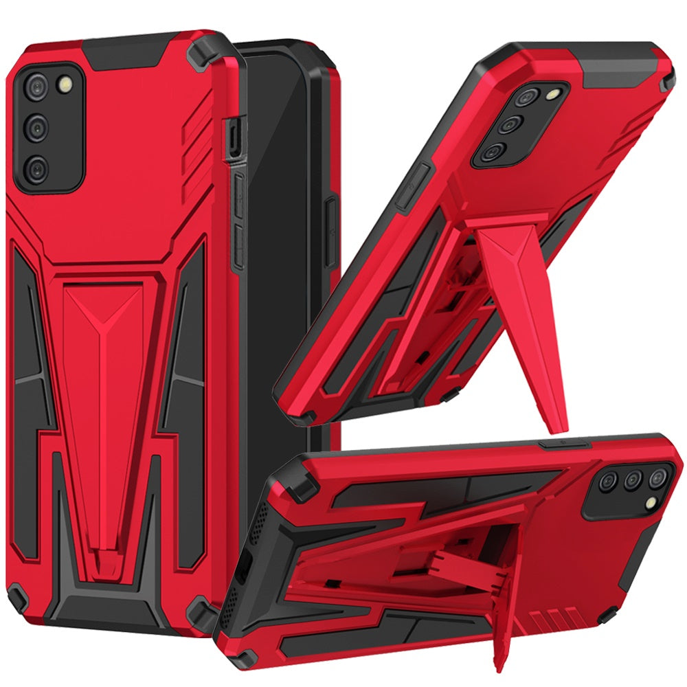 For Samsung Galaxy A02S Heavy Duty Protection Hybrid Built-in Kickstand Rugged Shockproof Military Grade Dual Layer Full Body Phone Case Cover