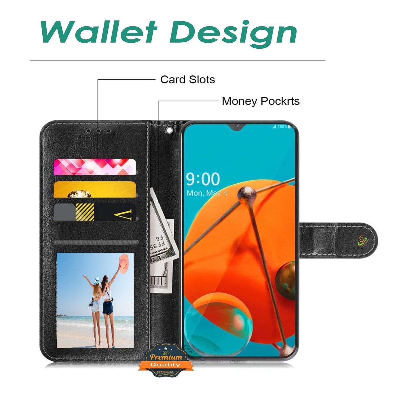 For Samsung Galaxy A12 5G Luxury Leather Wallet Case with Credit Card Holder Storage Lanyard Kickstand & Magnetic Flip Phone Case Cover