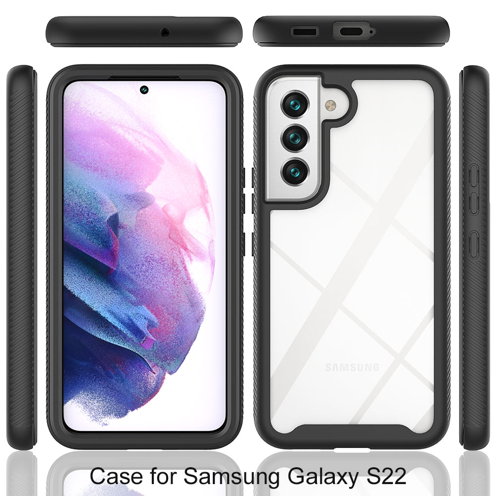 For Samsung Galaxy S22 /Plus Ultra Hybrid Clear Shockproof Dual Layer Protection Hard Rugged PC and Soft TPU Silicone Bumper Frame Back Phone Case Cover