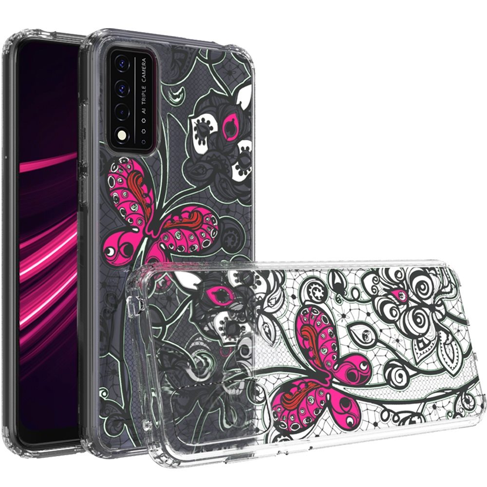 For Samsung Galaxy A71 5G Fashion Pattern Design Ultra Thin Clear Hybrid Rubber Gummy TPU Grip + Hard PC Back Shockproof Phone Case Cover