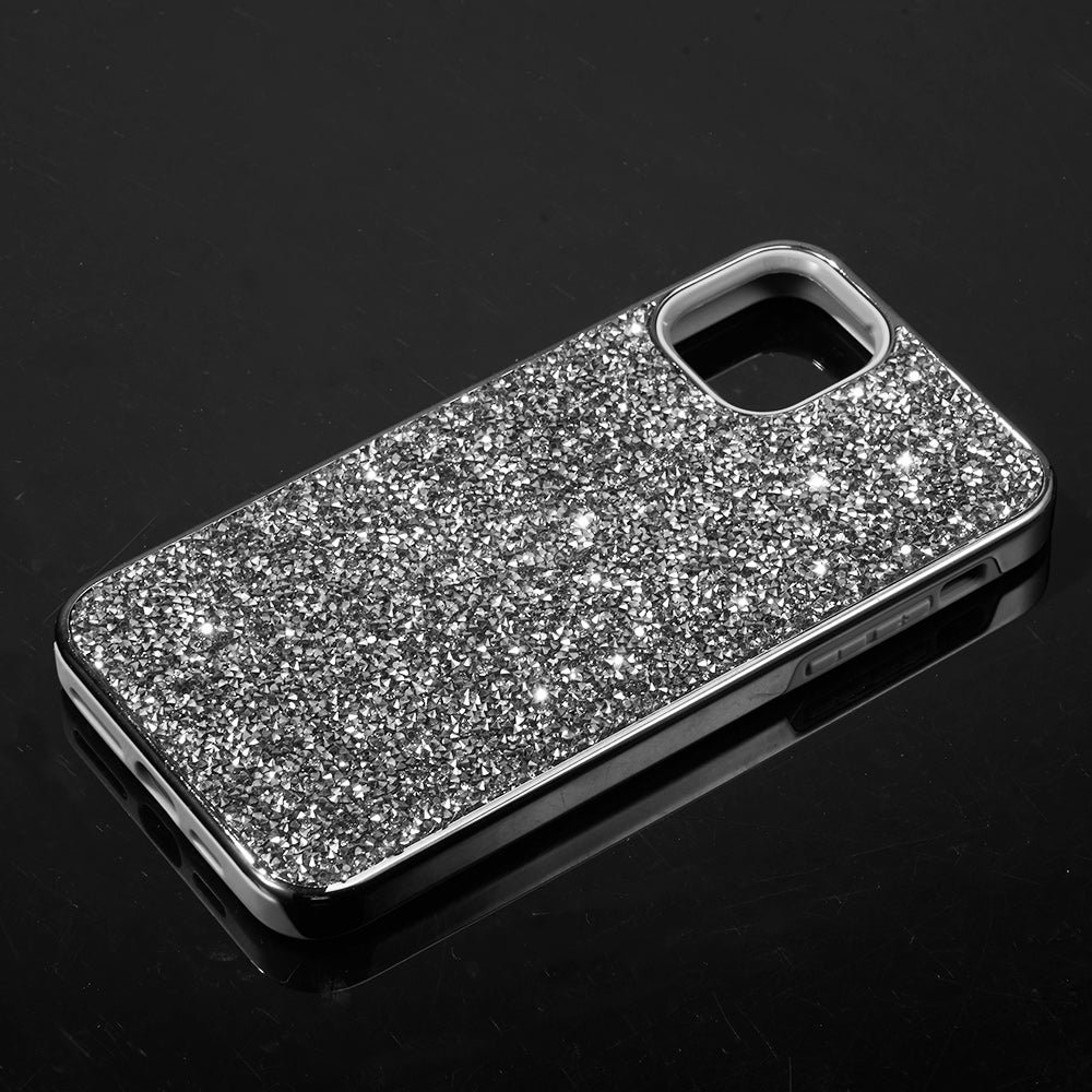 For Apple iPhone 13 /Pro Max Mini Bling Sparkly Glitter Luxury Diamonds Shiny Sparker Shell Hybrid Rugged TPU & Hard PC Electroplated Frame Phone Case Cover