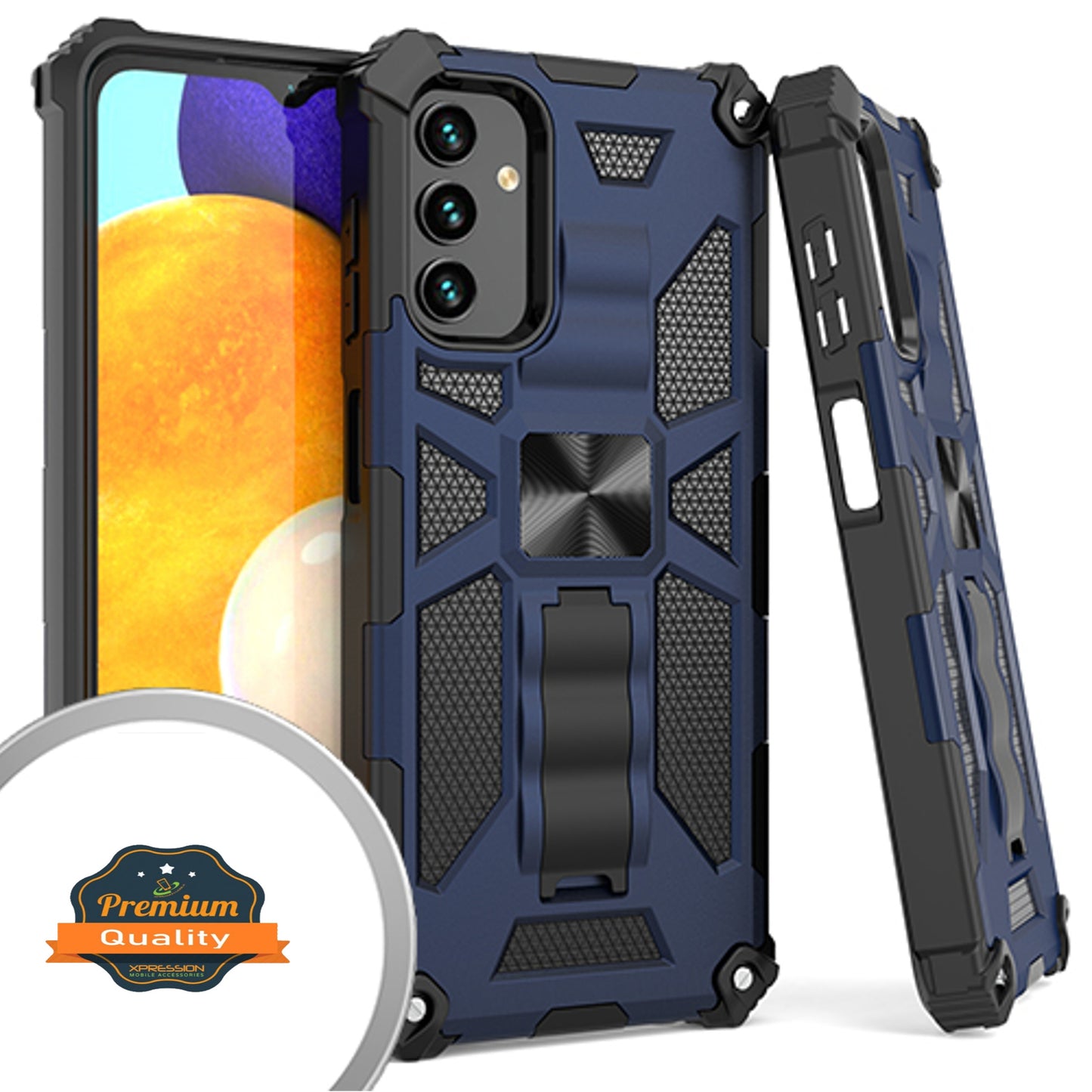 For Samsung Galaxy A13 5G Cases with Invisible Kickstand Stand Dual Layer Hybrid Defender Military Grade Shockproof Hard PC Phone Case Cover