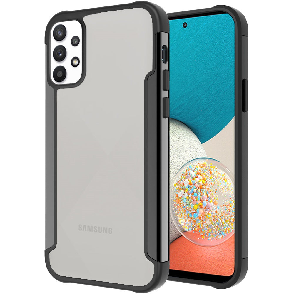 For Samsung Galaxy A53 5G Hybrid Aluminum Alloy Metal Clear Transparent Back PC TPU Bumper Frame Armor Shockproof Phone Case Cover
