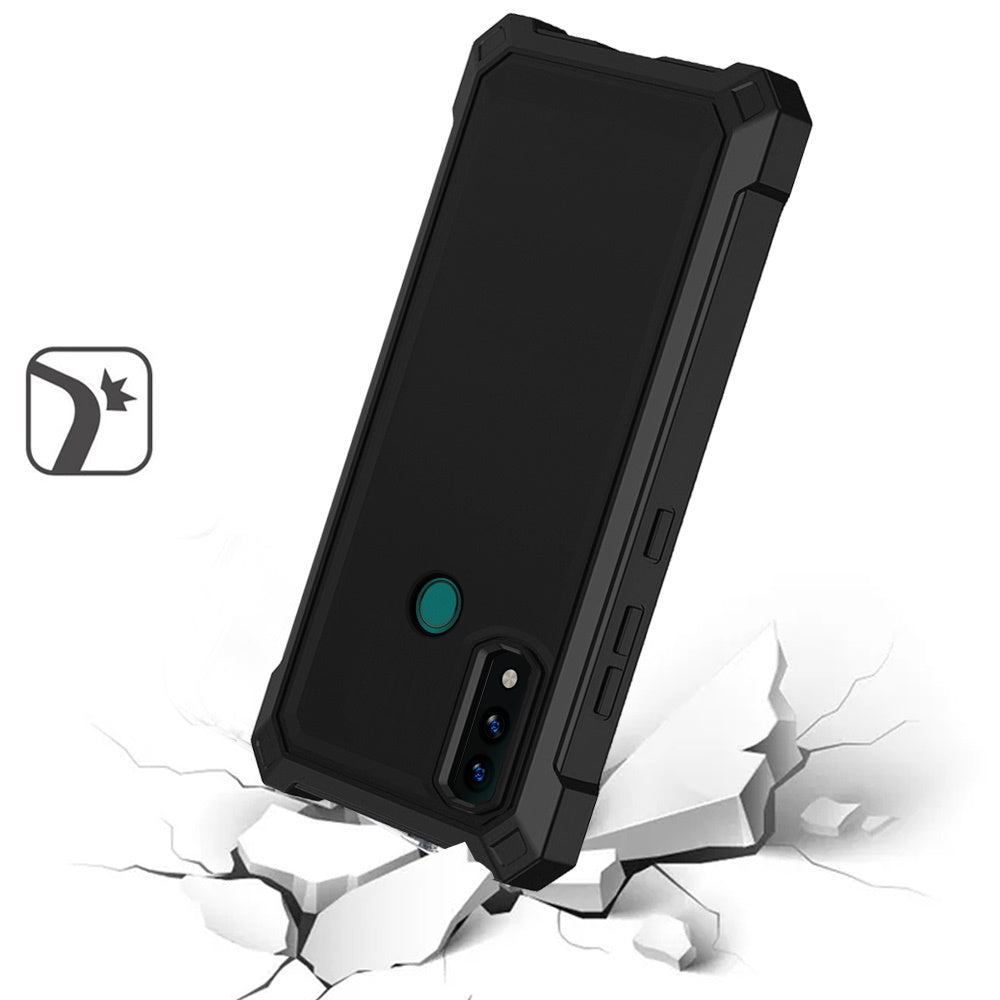 For AT&T Maestro 3 Matte Finish Hybrid Thick Shell Guard Shockproof Dual Layer Hard PC + TPU Bumper Frame Armor Phone Case Cover