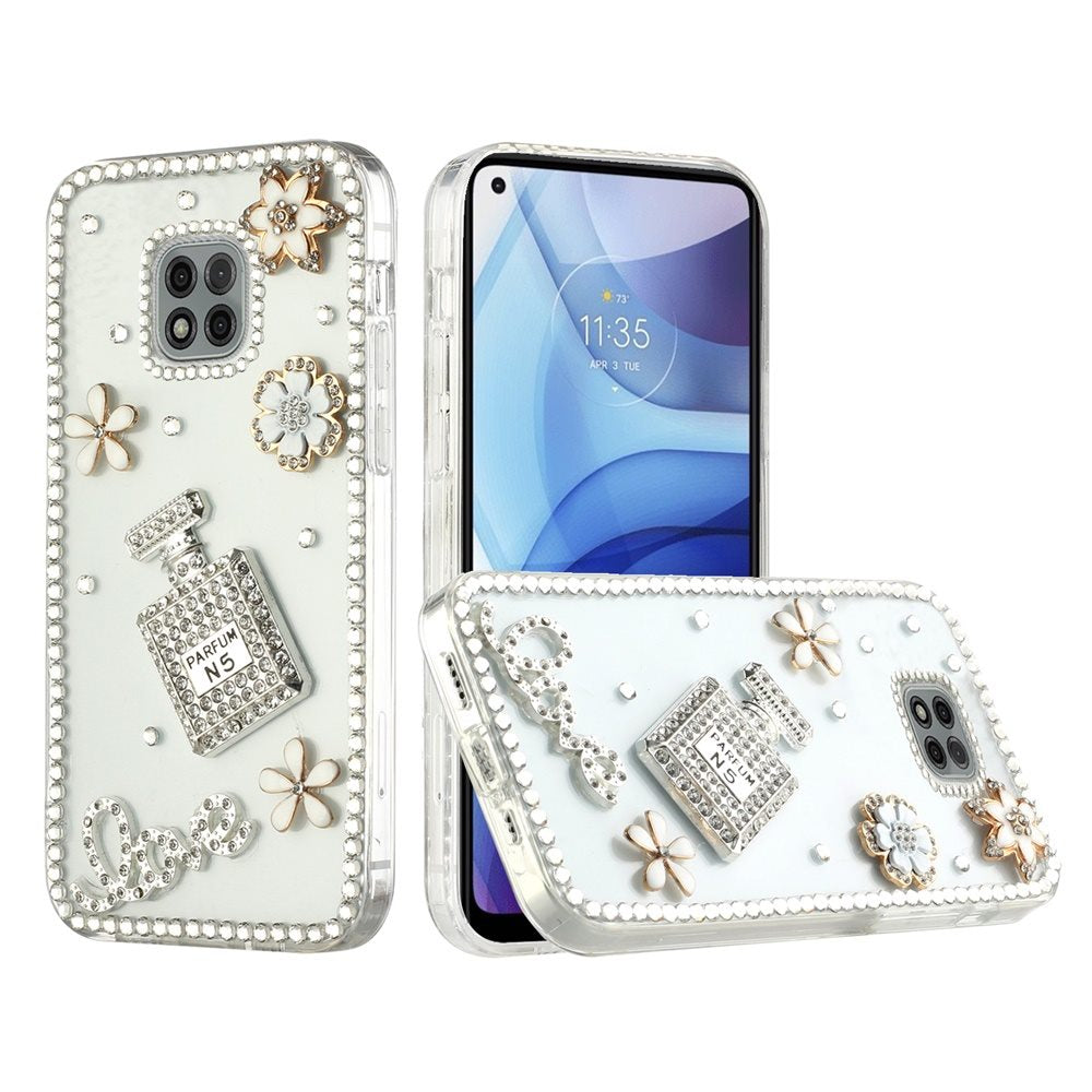 For Samsung Galaxy Z Flip 3 5G Bling Clear Crystal 3D Full Diamonds Luxury Sparkle Transparent Rhinestone Hybrid Phone Case Cover