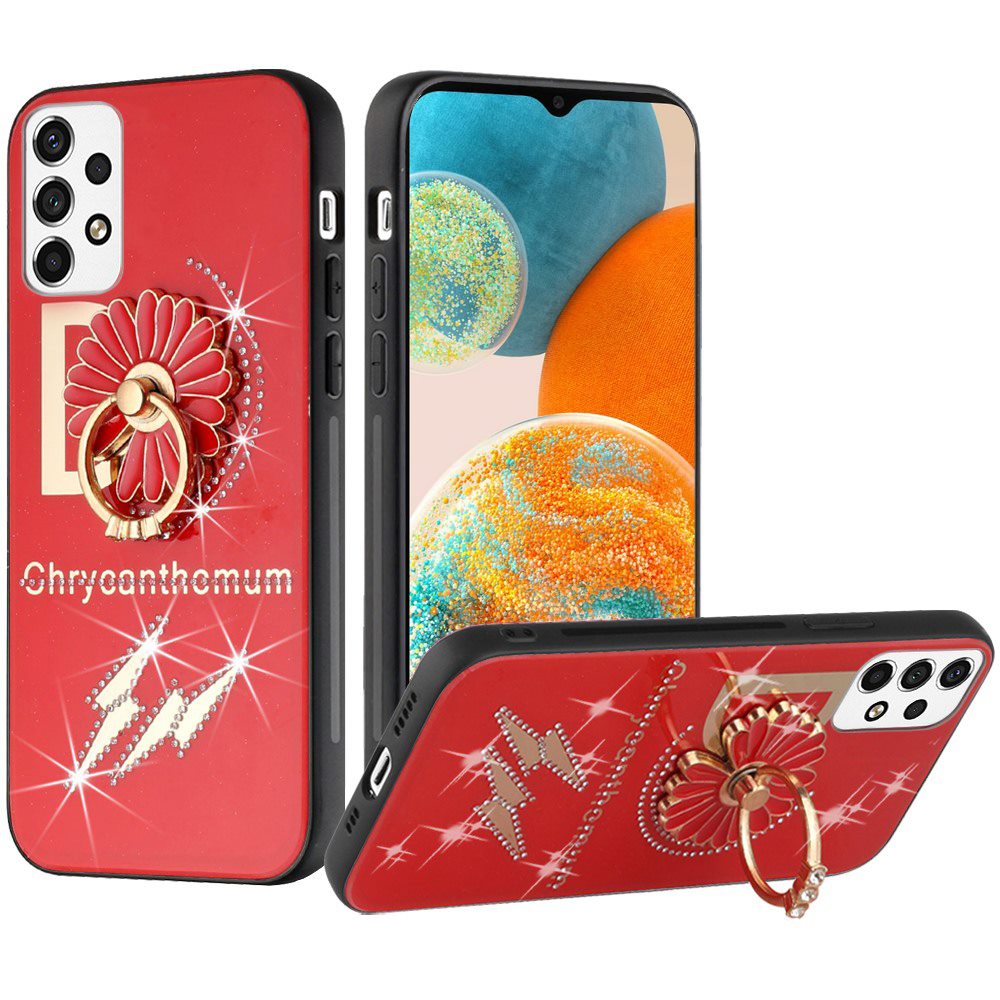 For Samsung Galaxy A23 5G Diamonds 3D Bling Sparkly Glitter Ornaments Engraving Hybrid Metal Fashion Phone Case Cover