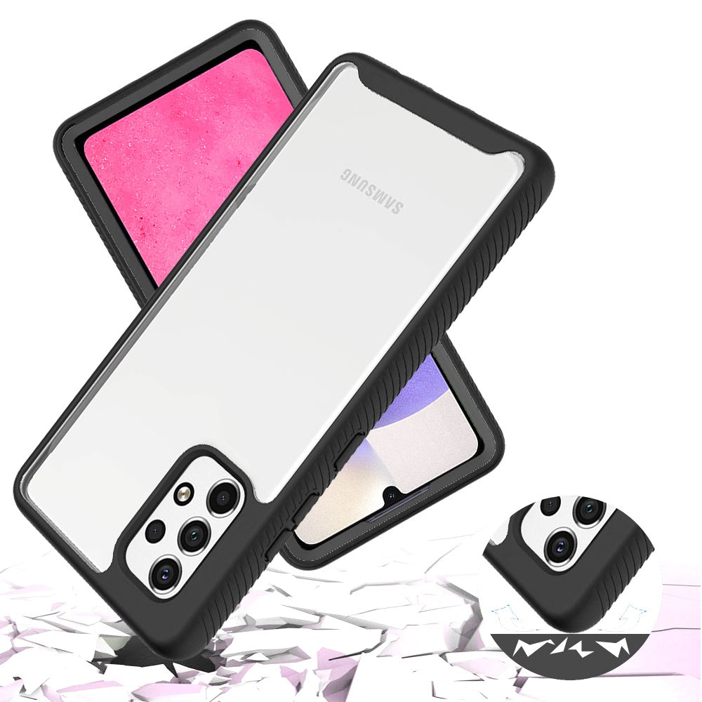 For Samsung Galaxy A33 5G Clear Dual Layer Rugged Bumper Frame Heavy Duty Hybrid Shockproof Rubber Full Body Defender Phone Case Cover