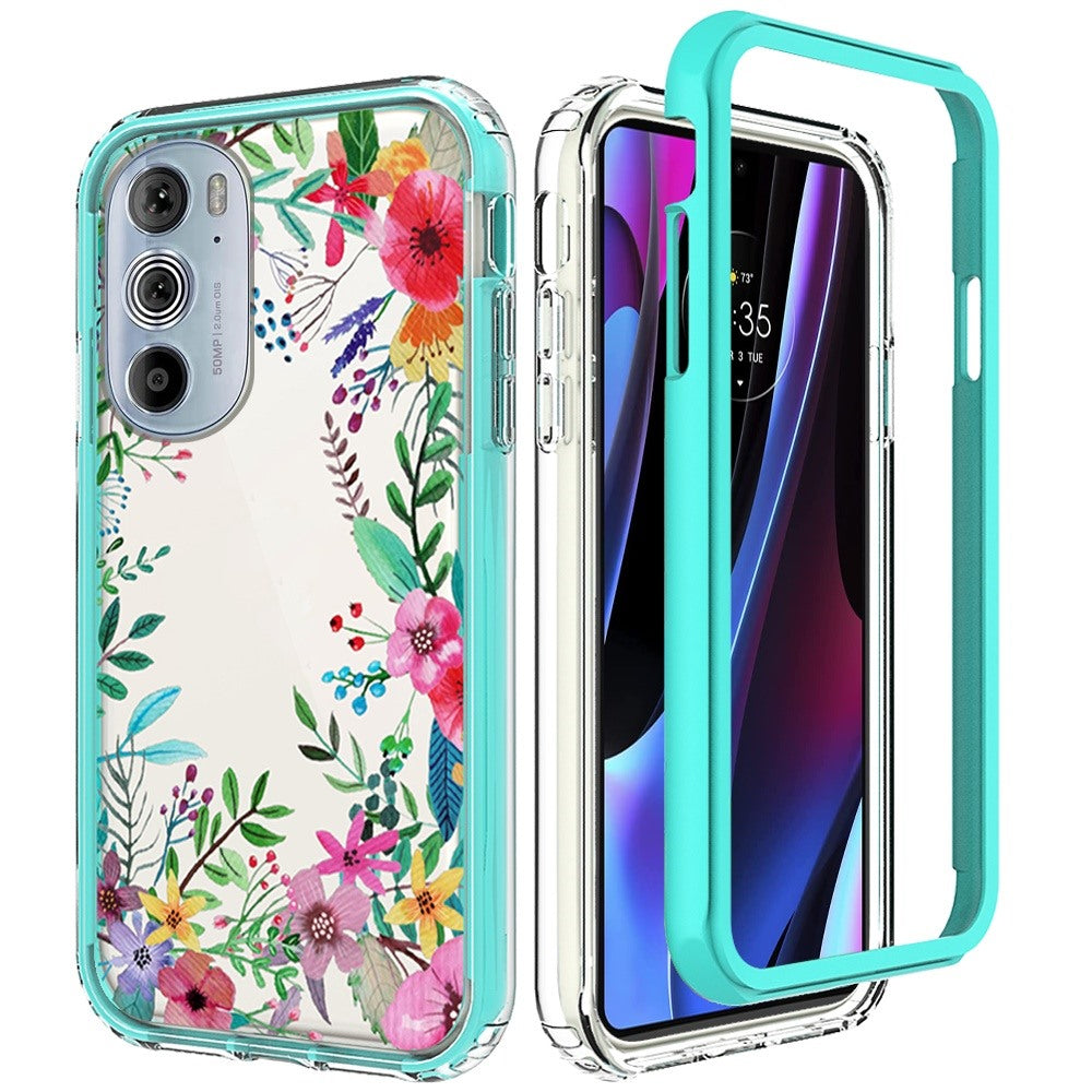 For Motorola Edge+ Plus 2022 Beautiful Design 3 in 1 Hybrid Armor Hard PC Rubber TPU Shockproof Protective Frame Phone Case Cover