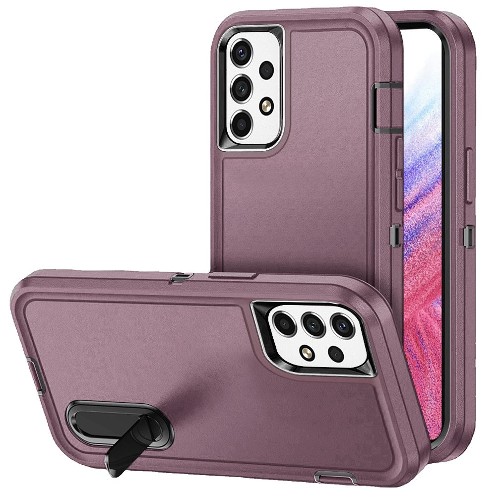 For Samsung Galaxy A53 5G Hybrid 3 Layers 3in1 Hard PC Shockproof with Kickstand Heavy Duty TPU Rubber Anti-Drop Phone Case Cover