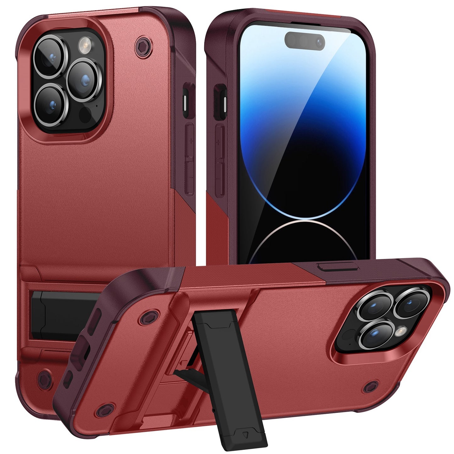 For Apple iPhone 11 (6.1") Hybrid Stand Military Grade Anti Drop Protection Built-in Kickstand Hard PC TPU Rubber Armor Phone Case Cover