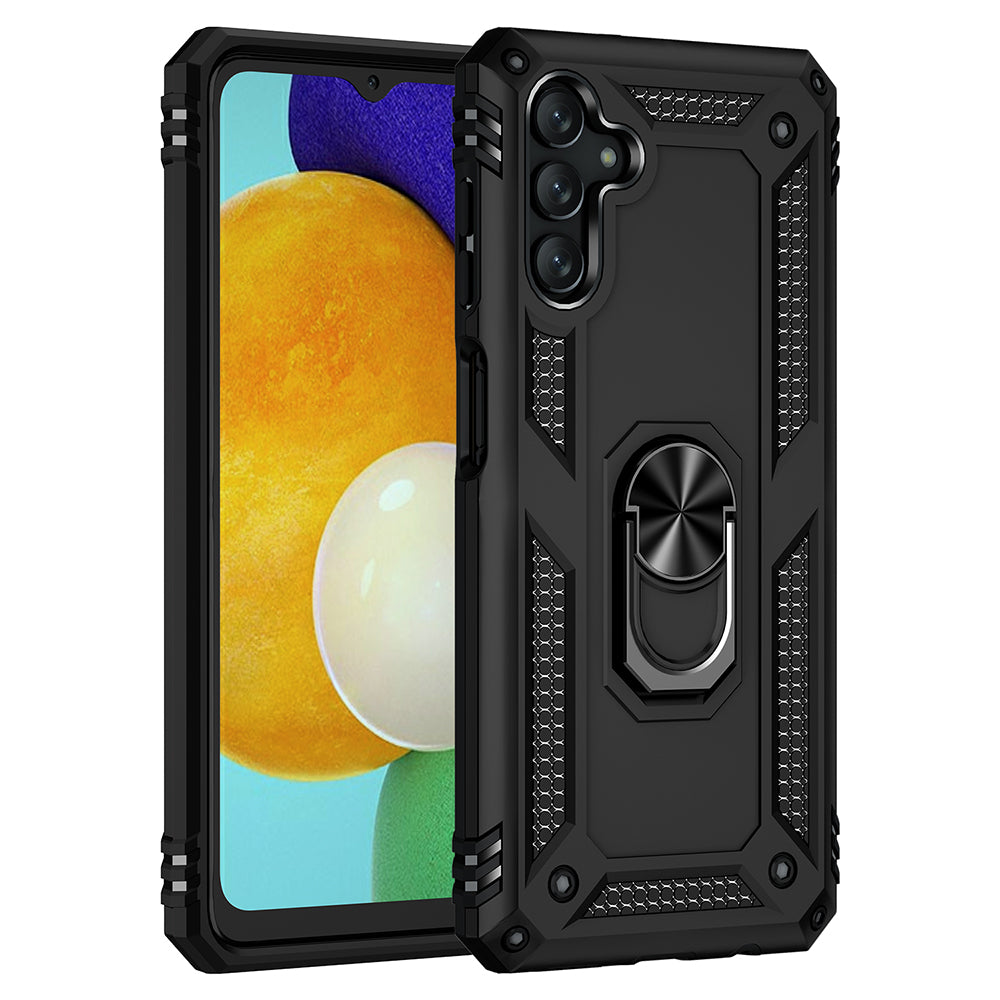 For Samsung Galaxy A13 5G Military Grade Heavy Duty Armor Hybrid with Rotating Metal Ring Kickstand Finger Loop Stand Phone Case Cover