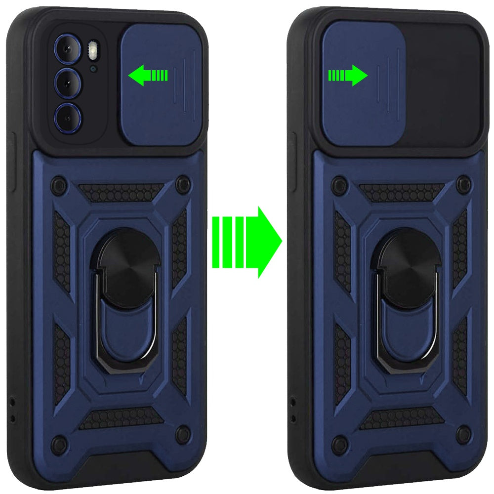For Motorola Edge+ 2022 /Edge Plus Hybrid Cases with Camera Lens Cover and Ring Holder Kickstand Rugged Dual Layer Phone Case Cover