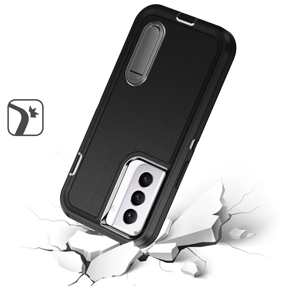 For Samsung Galaxy S22 /Plus Ultra Hybrid 3 Layers 3in1 Hard PC Shockproof with Kickstand Heavy Duty TPU Rubber Anti-Drop Phone Case Cover