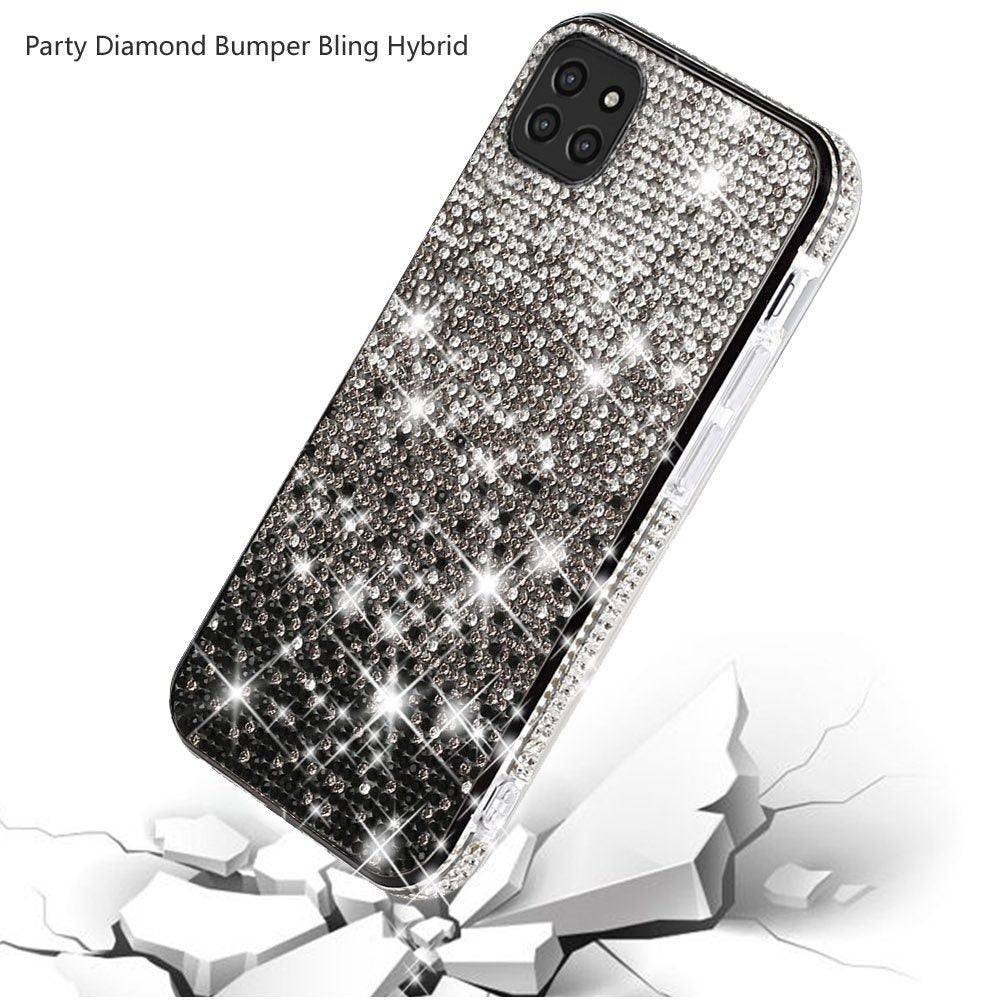 For Samsung Galaxy A22 5G Glitter Bling Ultra Thin TPU Sparkle Diamond Rhinestone Shiny Full Cover Crystal Stones Back Phone Case Cover