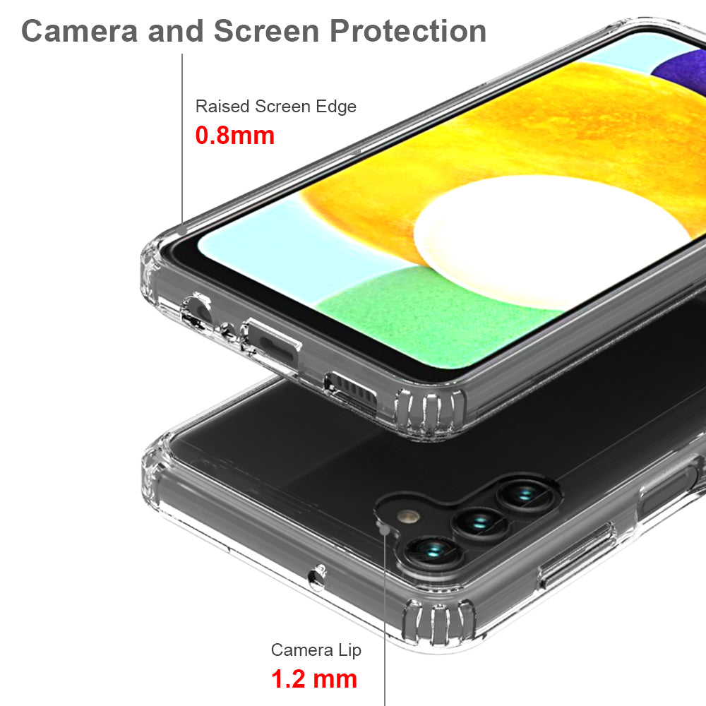For Samsung Galaxy A13 5G Hybrid Transparent Clear Acrylic Back Hard PC & Soft TPU Full Protective Bumper Extra Shock-Absorb Phone Case Cover