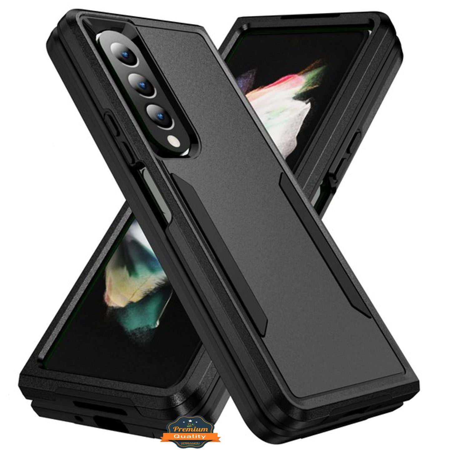 For Samsung Galaxy Z Fold 4 5G Hybrid Bumper Rugged Dual Layer Hard PC TPU Heavy-Duty Military-Grade Rubber Protective Phone Case Cover
