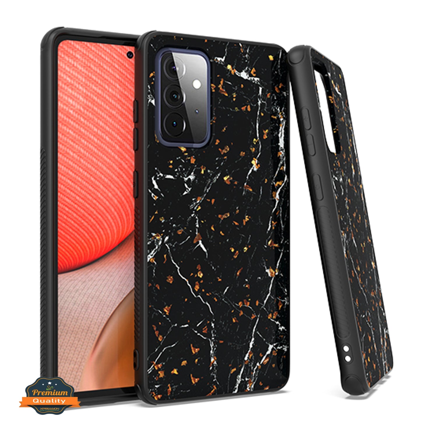 For Samsung Galaxy A13 5G Marble Fashion Stone Stylish Flake Glitter Bling Hybrid Slim Glossy TPU Rubber Hard Protection Phone Case Cover