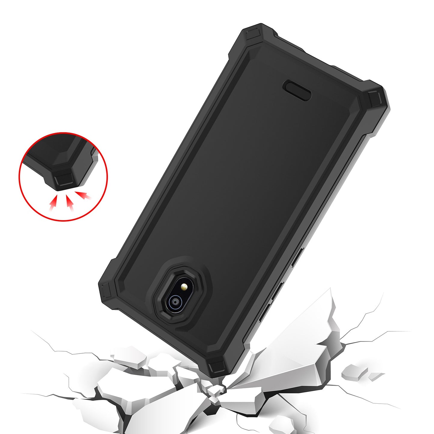 For Nokia C200 Matte Finish Hybrid Thick Shell Guard Shockproof Dual Layer Hard PC + TPU Bumper Frame Armor Phone Case Cover