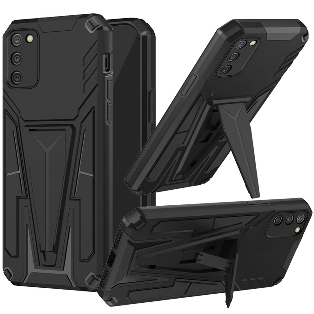 For Samsung Galaxy A02S Heavy Duty Protection Hybrid Built-in Kickstand Rugged Shockproof Military Grade Dual Layer Full Body Phone Case Cover