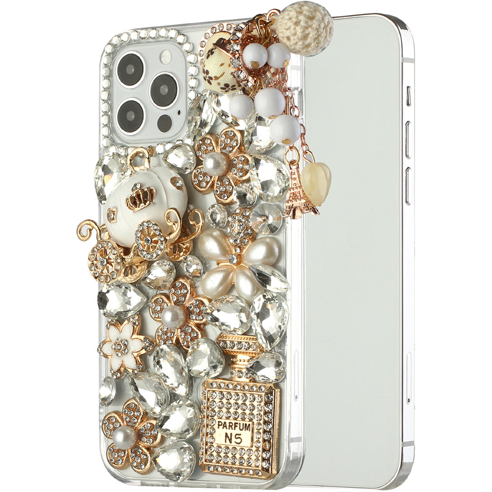 For Apple iPhone 8 Plus/7 Plus/6 6S Plus Bling Clear Crystal 3D Full Diamonds Luxury Sparkle Rhinestone Hybrid Phone Case Cover