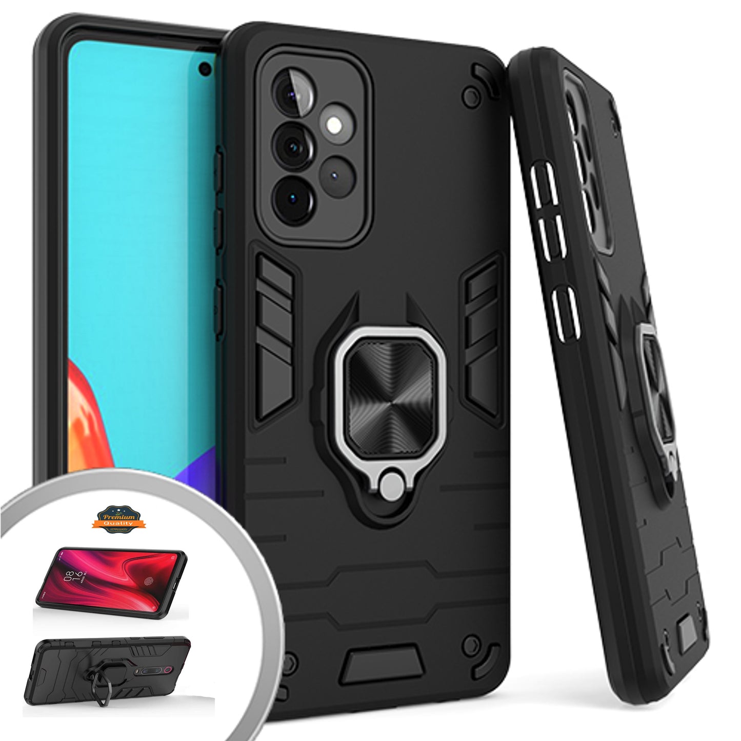 For Samsung Galaxy A13 5G Military Grade Protection Heavy Duty Armor Shockproof with 360 Ring Kickstand Stand Holder Phone Case Cover