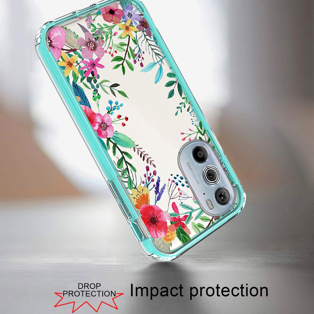 For Motorola Edge+ Plus 2022 Beautiful Design 3 in 1 Hybrid Armor Hard PC Rubber TPU Shockproof Protective Frame Phone Case Cover