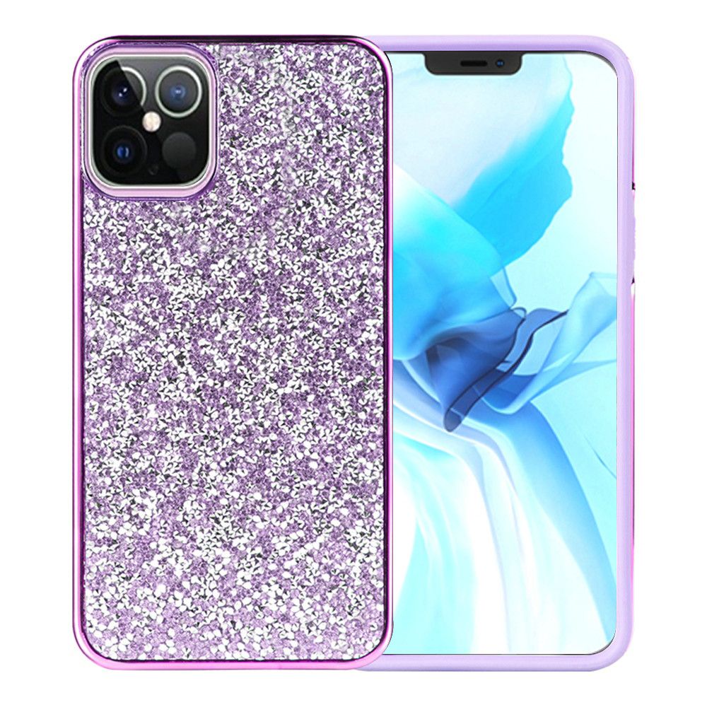 For Apple iPhone 13 Pro Max 6.7" Bling Rhinestone Diamond Shiny Glitter Hybrid Bumper Rugged Shell Hard PC TPU Rubber Phone Case Cover