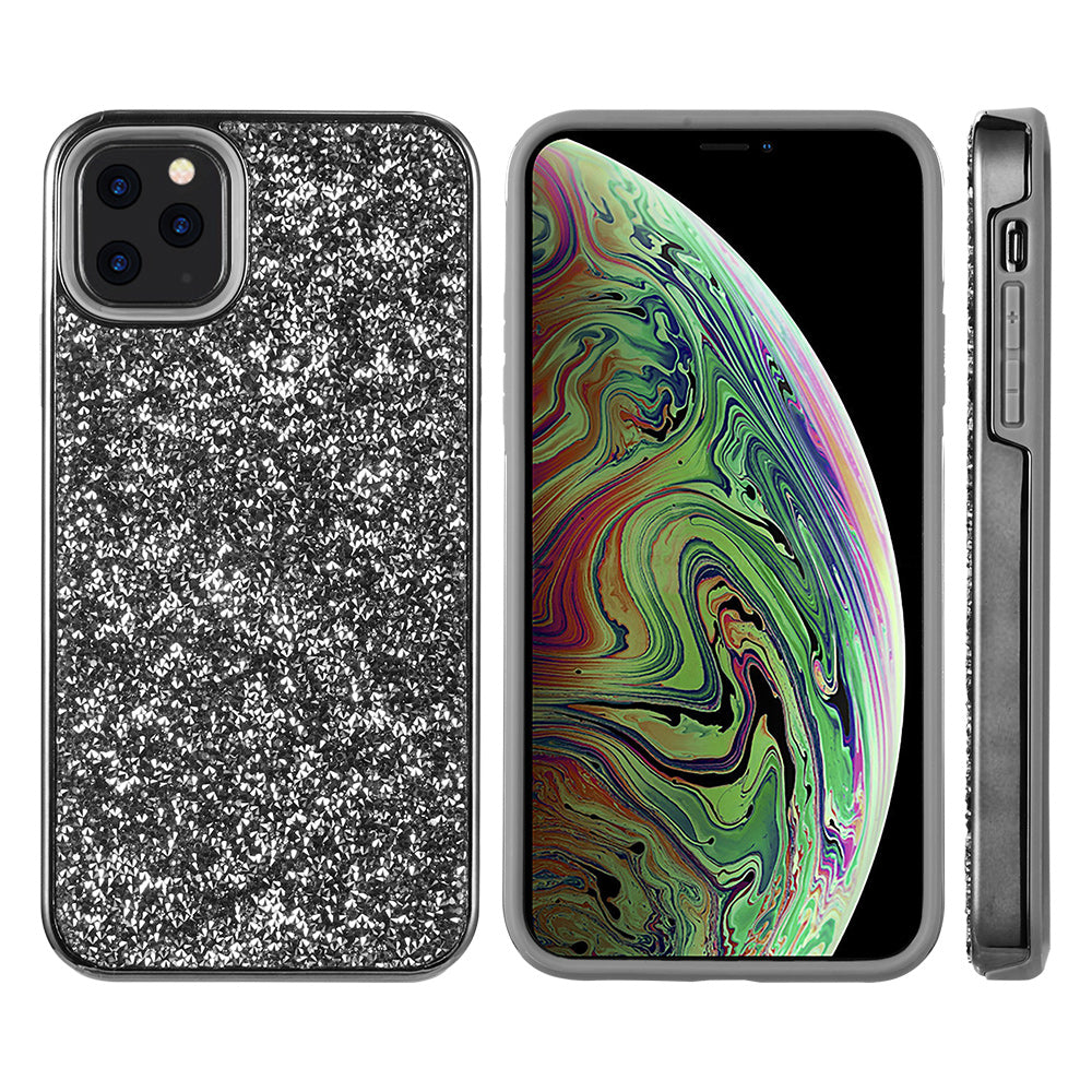 For Apple iPhone 13 /Pro Max Mini Bling Sparkly Glitter Luxury Diamonds Shiny Sparker Shell Hybrid Rugged TPU & Hard PC Electroplated Frame Phone Case Cover