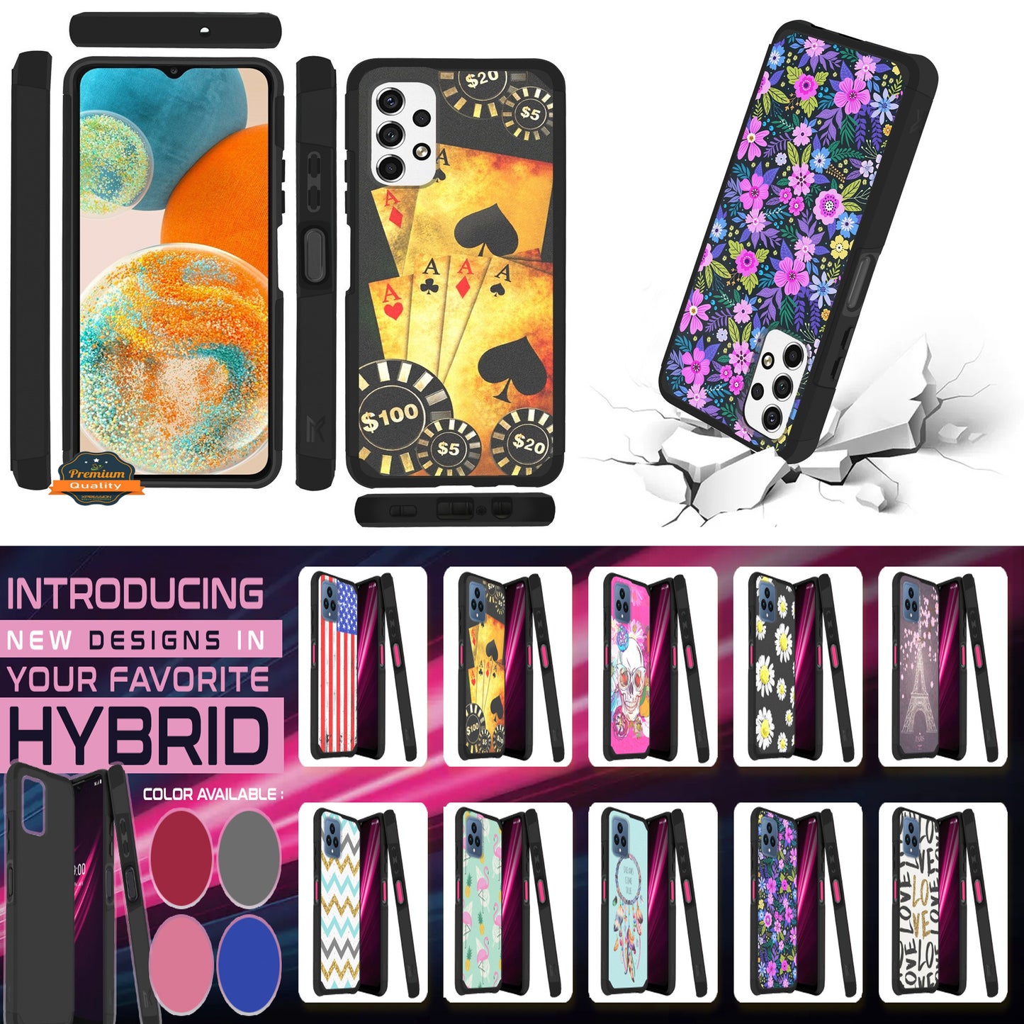 For OnePlus Nord N300 5G Graphic Design Pattern Hard PC TPU 2in1 Tough Strong Hybrid Shockproof Armor Phone Case Cover