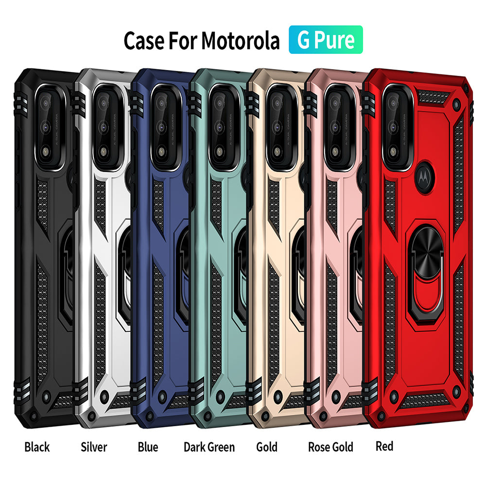 For Samsung Galaxy A13 5G Military Grade Heavy Duty Armor Hybrid with Rotating Metal Ring Kickstand Finger Loop Stand Phone Case Cover