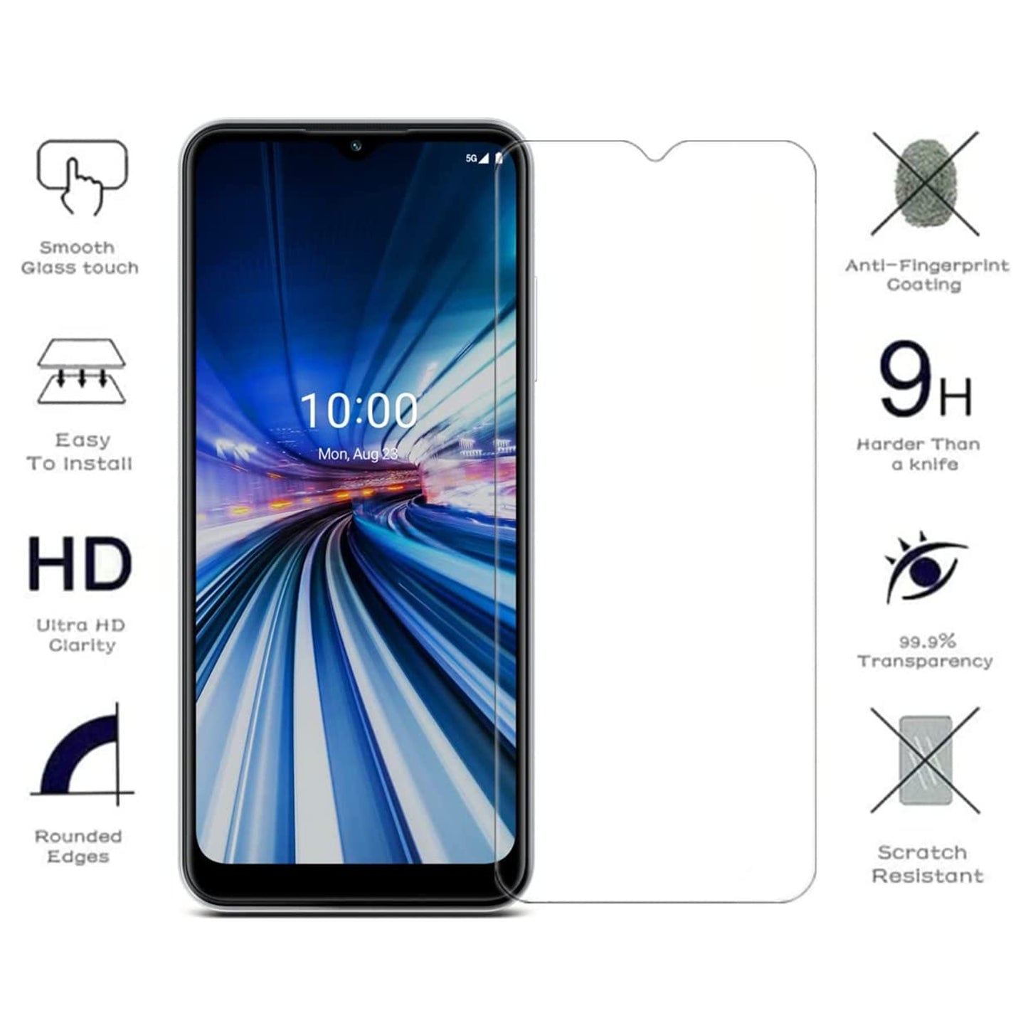 For Google Pixel 7 Tempered Glass Screen Protector, Bubble Free, Anti-Fingerprints HD Clear, Case Friendly Clear Phone Case Cover