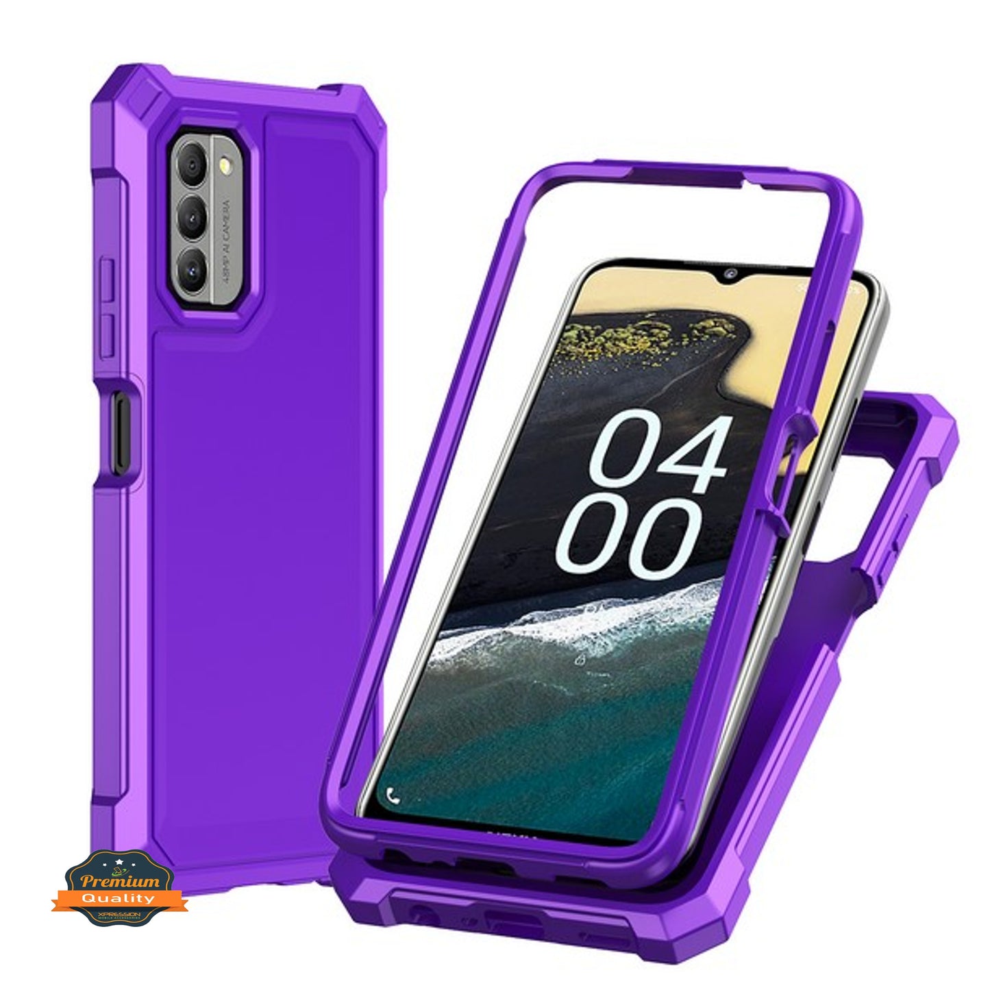 For Nokia G400 Hybrid 2in1 Front Bumper Frame Cover Square Edge Shockproof Soft TPU + Hard PC Anti-Slip Heavy Duty Phone Case Cover
