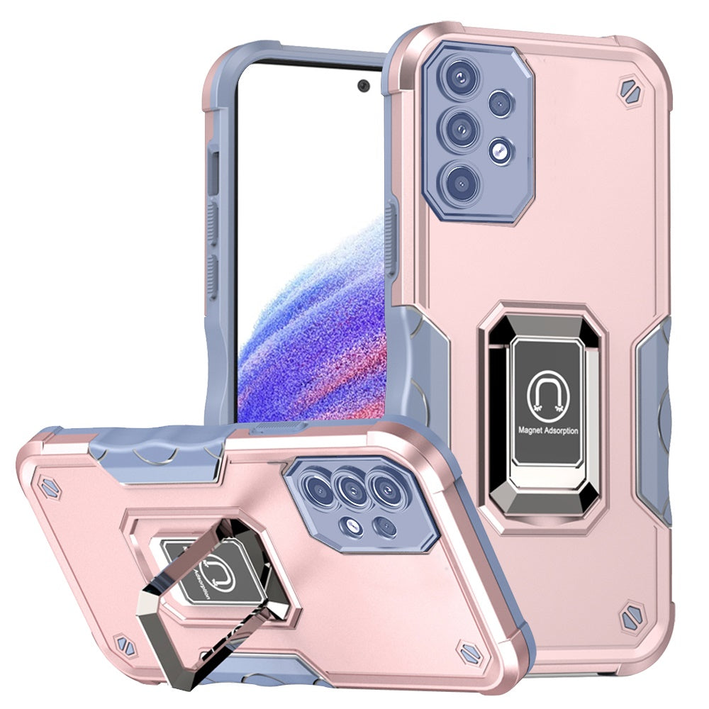 For Samsung Galaxy A53 5G Hybrid with Magnetic Ring Holder Stand Kickstand Heavy Duty Rugged Drop Silicone Shockproof Phone Case Cover