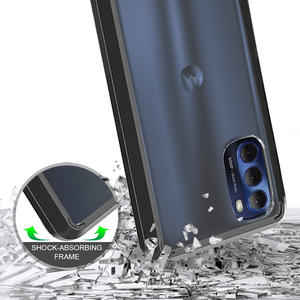 For Motorola Moto G Stylus 2022 4G Hybrid Slim Crystal Clear Transparent Shock-Absorption with TPU + Hard PC Back Frame Phone Case Cover