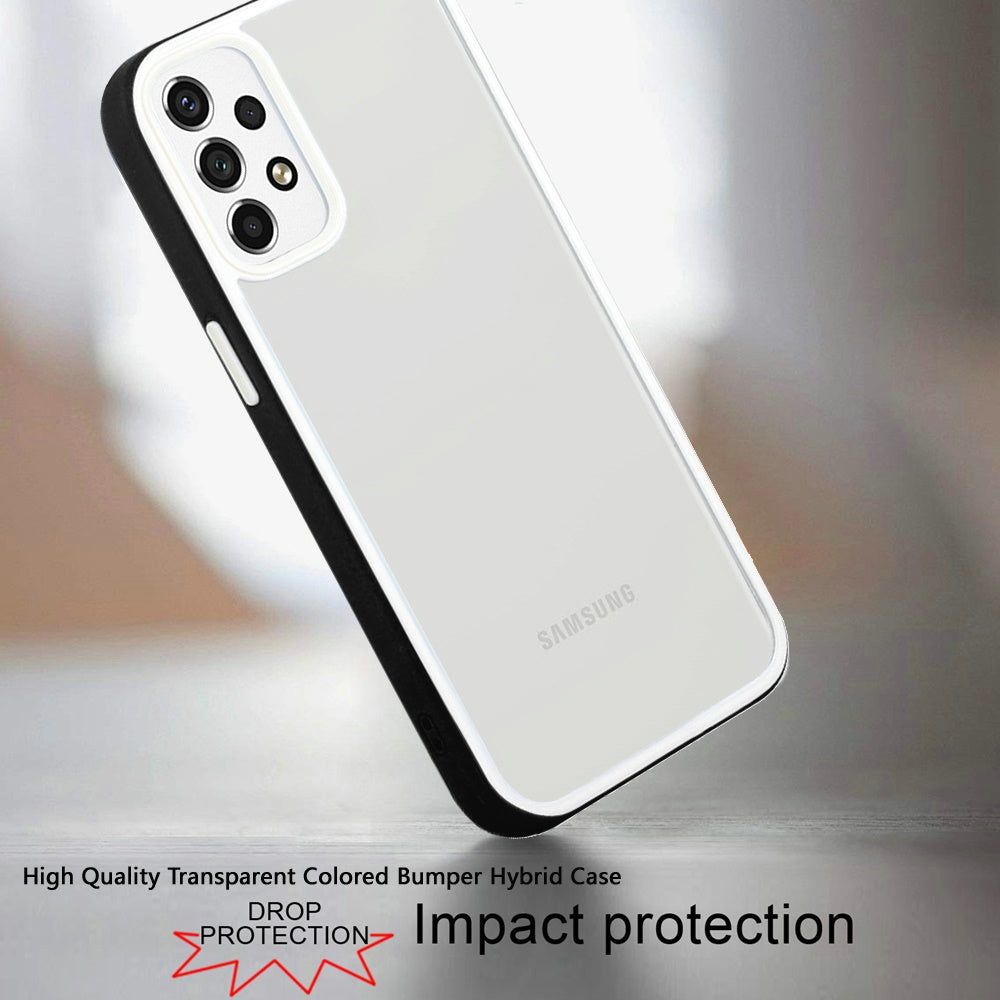 For Samsung Galaxy A33 5G Hybrid Transparent Colored Frame Bumper Hard Back Shockproof Slim TPU Silicone Protective Phone Case Cover