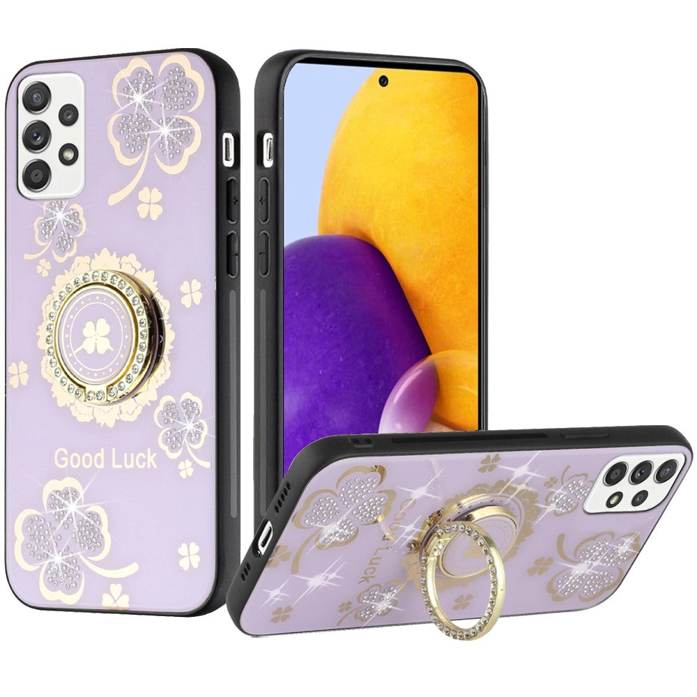 For Samsung Galaxy A73 5G 3D Diamond Bling Sparkly Glitter Ornaments Engraving Hybrid Armor Rugged Metal Fashion Phone Case Cover