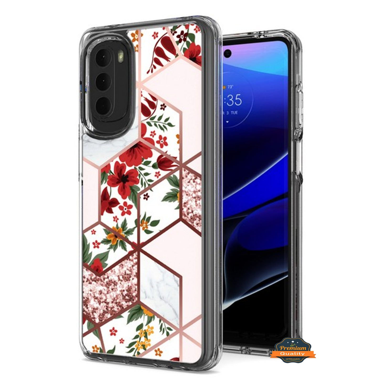 For Motorola Moto G Stylus 5G 2022 Stylish Hybrid Fashion Marble Trendy Design Hard Back Shockproof TPU Rubber Style Phone Case Cover