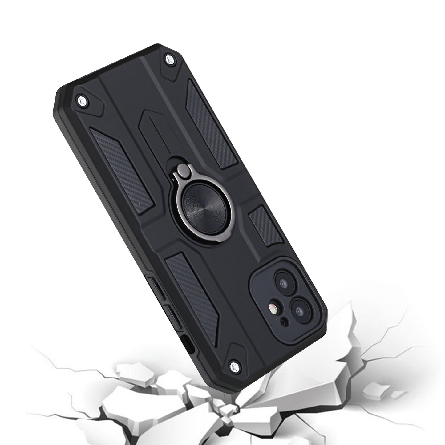 For Samsung Galaxy A32 5G Armor Hybrid with Built in 360° Ring Kickstand Shockproof Hard PC, TPU Silicone Bumper Military Grade Phone Case Cover