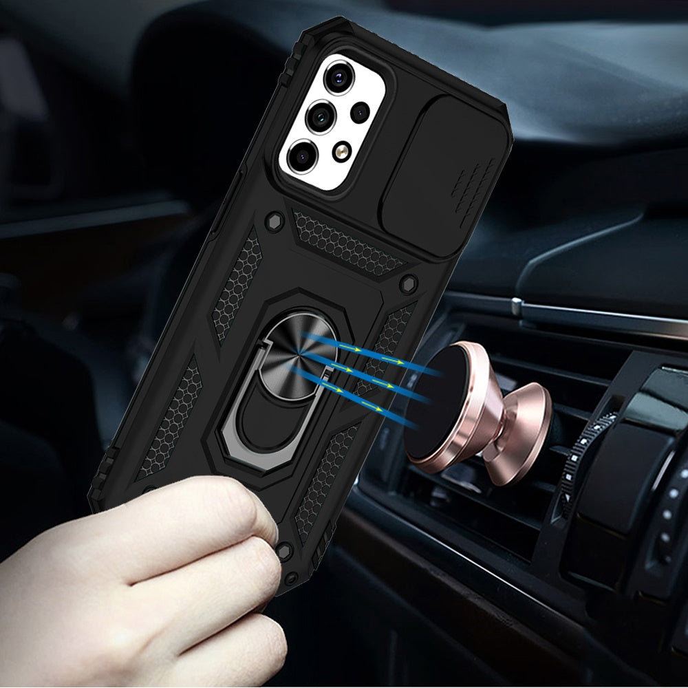 For Samsung Galaxy A53 5G Case with Stand, Camera Lens Protection & 360° Rotate Ring Kickstand, Shockproof, Edge Bumper Phone Case Cover