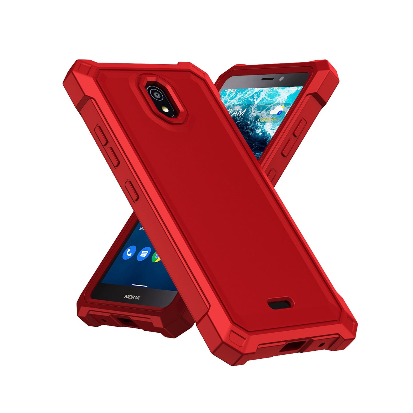 For Nokia C100 Matte Finish Hybrid Thick Shell Guard Shockproof Dual Layer Hard PC + TPU Bumper Frame Armor Phone Case Cover