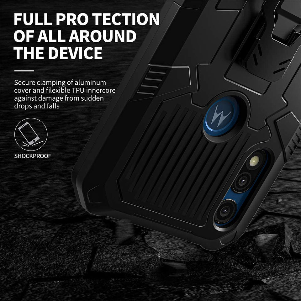 For Samsung Galaxy A03S Hybrid Heavy Duty Protection Shockproof Defender with Belt Clip and Kickstand Dual Layer Shell Phone Case Cover