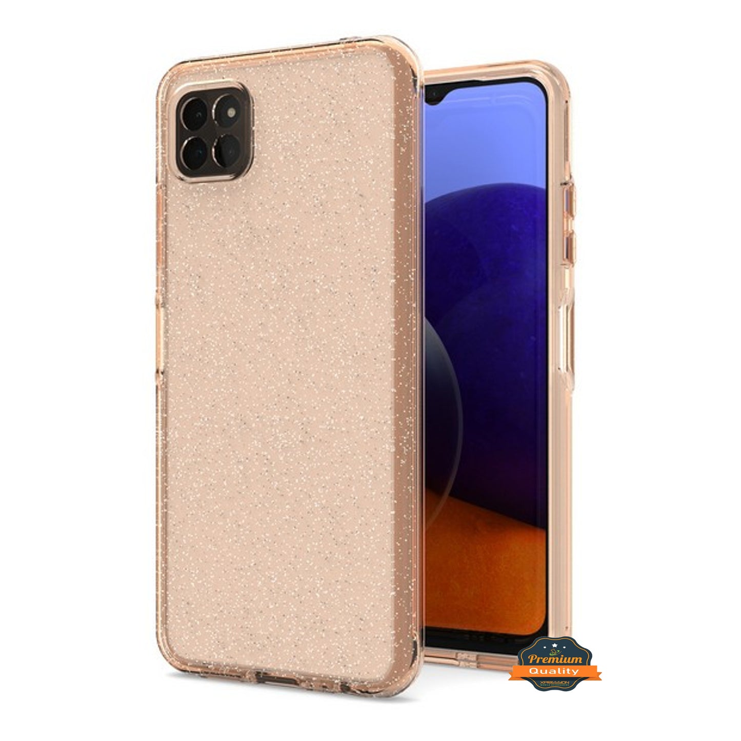 For Samsung Galaxy A22 5G Glitter Sparkle Bling Shiny Thin Ultra Slim Hybrid Shockproof Rubber Silicone Soft TPU Gel Protective Phone Case Cover