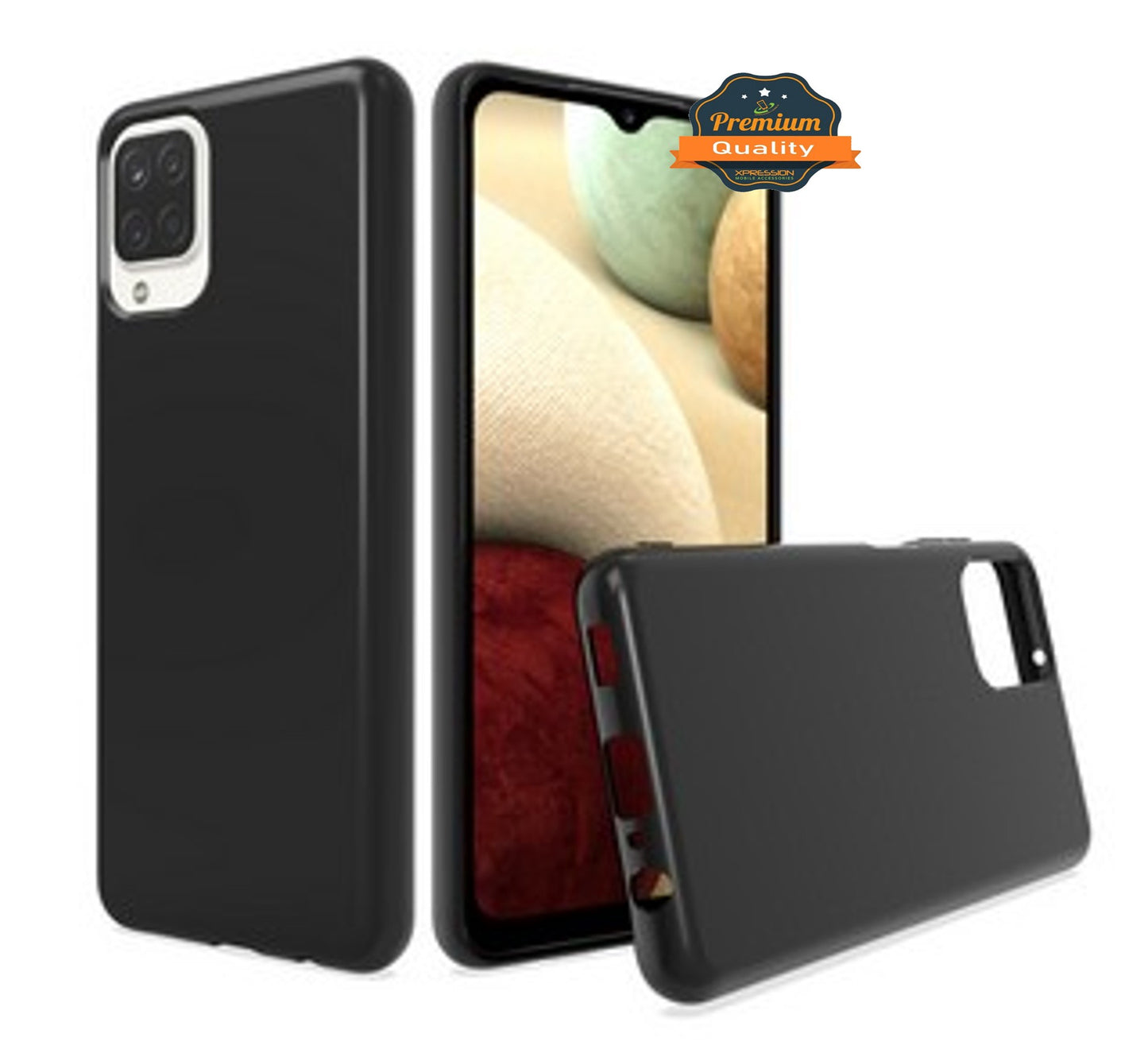For Samsung Galaxy A12 5G Slim Fit Classic Transparent Matte Soft TPU Rubber Flex-Gel Rubberized Shockproof Bumper Phone Case Cover