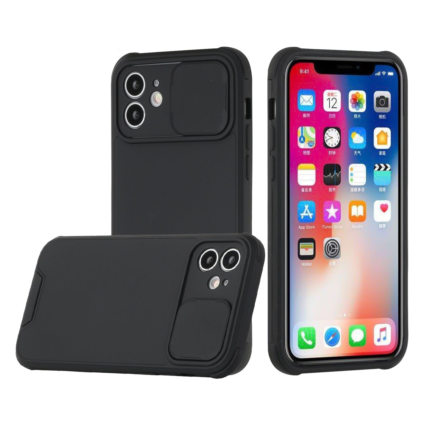 For Apple iPhone 11 (6.1") Heavy Duty Cases with Slide Camera Protection Slim Dual Layer Hard TPU Protective Shockproof Armor Phone Case Cover